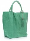 Kožené kabelky Shopper bag Lakované zelená
