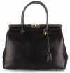 Kožené kabelka kufřík Genuine Leather černá 816(2