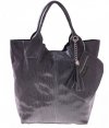 Kožené kabelka shopper bag Genuine Leather šedá 555