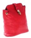 Kožené kabelka listonoška Genuine Leather červená 217