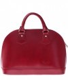 Kožená kabelka kufřík Vera Pelle červený