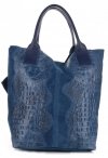 Kožené kabelka shopper bag Vittoria Gotti modrá V877