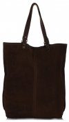 Kožené kabelka shopper bag Vittoria Gotti čokoládová V22