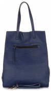 Kožené kabelka shopper bag Vittoria Gotti tmavě modrá V8622