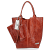 Kožené kabelka shopper bag Vittoria Gotti hnědá B15