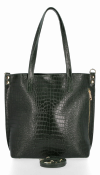 Kožené kabelka shopper bag Vittoria Gotti lahvově zelená VG803