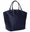 Kožené kabelka shopper bag Genuine Leather tmavě modrá 11A