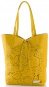 Kožené kabelka shopper bag Vittoria Gotti žlutá V299F