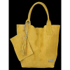 Kožené kabelka shopper bag Vittoria Gotti žlutá B23