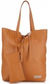 Kožené kabelka shopper bag Vittoria Gotti zrzavá V775