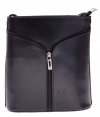 Kožené kabelka listonoška Genuine Leather černá 208