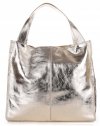 Kožené kabelka shopper bag Vittoria Gotti zlatá V9