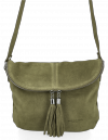 Kožené kabelka listonoška Vittoria Gotti zelená DB20