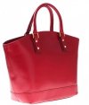 Módní kožené tašky typu Shopper bag lodička červená