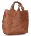 Kožené kabelka shopper bag Genuine Leather zrzavá K216