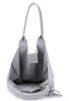Kožené kabelka shopper bag Genuine Leather světle šedá 801