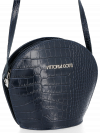 Kožené kabelka listonoška Vittoria Gotti tmavě modrá VG806