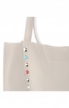 Bőr táska shopper bag Genuine Leather világosszürke 5013