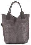 Bőr táska shopper bag Vittoria Gotti szürke V877