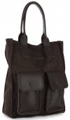 Bőr táska shopper bag Vittoria Gotti csokoládé V27A