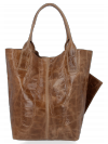Bőr táska shopper bag Vittoria Gotti földszínű B15