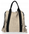 Bőr táska shopper bag Vittoria Gotti bézs B7
