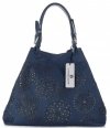 Bőr táska shopper bag Vittoria Gotti tengerkék V8913