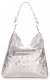 Bőr táska shopper bag Vittoria Gotti ezüst V23