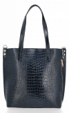 Bőr táska shopper bag Vittoria Gotti tengerkék VG803