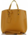 Bőr táska shopper bag Genuine Leather mustár 6047