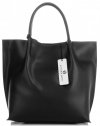 Bőr táska shopper bag Vittoria Gotti fekete V355