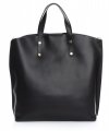 Bőr táska shopper bag Genuine Leather fekete 6047