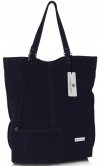 Bőr táska shopper bag Vittoria Gotti tengerkék V22
