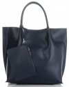 Bőr táska shopper bag Vittoria Gotti tengerkék V355