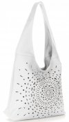 Bőr táska shopper bag Vittoria Gotti fehér V31