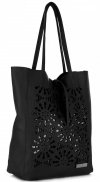 Bőr táska shopper bag Vittoria Gotti fekete V577