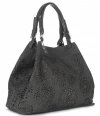 Bőr táska shopper bag Vittoria Gotti grafit V8913