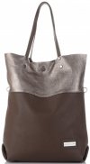 Bőr táska shopper bag Vittoria Gotti barna V6538