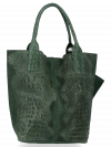 Bőr táska shopper bag Vittoria Gotti palackzöld B23
