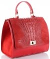 Bőr táska kuffer Genuine Leather piros 295