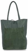 Bőr táska shopper bag Vittoria Gotti palackzöld V21E