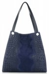 Bőr táska shopper bag Vera Pelle tengerkék 10477