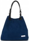 Bőr táska shopper bag Vittoria Gotti kék V90047CH