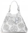 Bőr táska shopper bag Vittoria Gotti fehér V8913