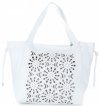 Bőr táska shopper bag Genuine Leather fehér 5157