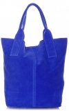 Bőr táska shopper bag Vittoria Gotti kobalt V5190