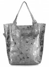 Bőr táska shopper bag Genuine Leather szürke 555