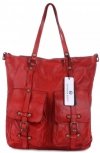 Bőr táska shopper bag Vittoria Gotti piros V3650