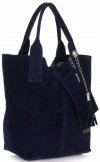 Bőr táska shopper bag Vittoria Gotti tengerkék V5190