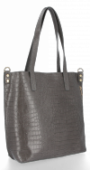 Bőr táska shopper bag Vittoria Gotti szürke VG803